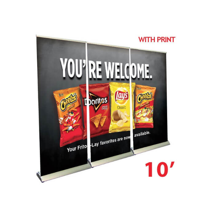 10 ft wall Premium Retractable Roll Up Banner Stands megastore printing