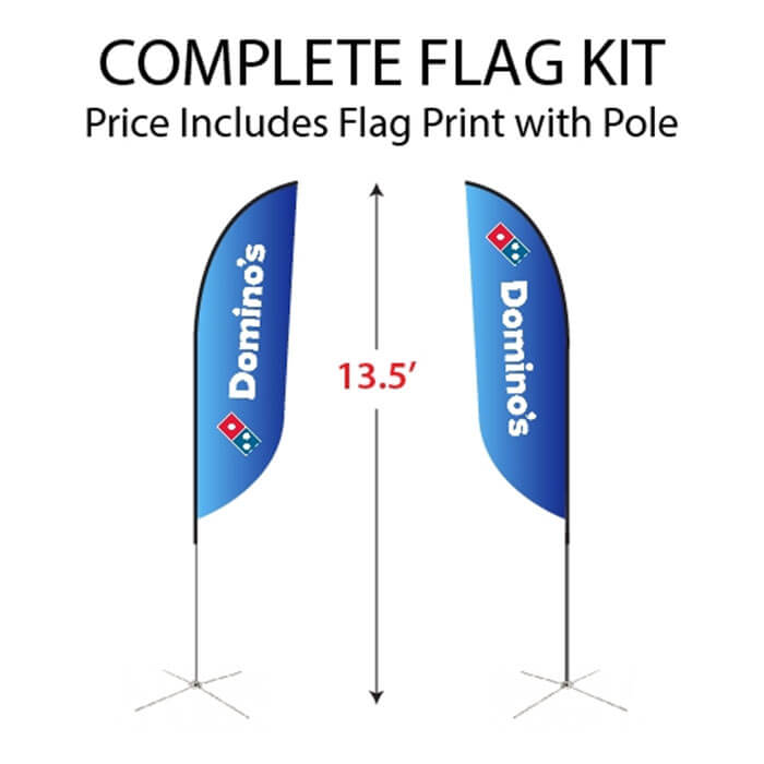 13.5ft Feather Banner Single-Sided, Poles and Spike Base Included Sale - Style 1 