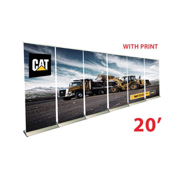20 ft Wall 33 Premium Retractable Roll Up Banner Stands megastore printing