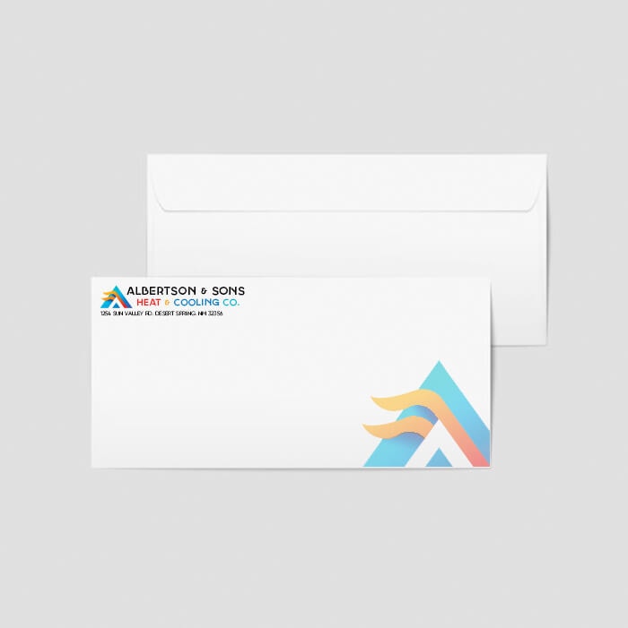 A white envelope with the business address 'Albertson & Sons Heat Cooling Co